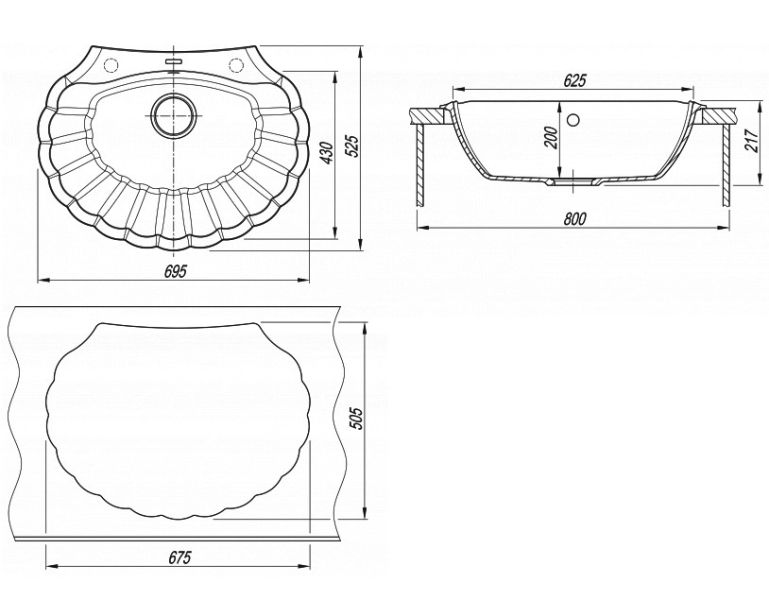 Кухонная мойка Florentina Гребешок грей